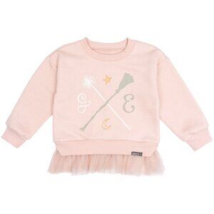 Pink Wicked Modern Moments Tulle Hem Drop Shoulder Sweatshirt - 12M